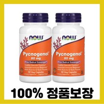 NOW Foods 피크노제놀 60mg 식물성 캡슐 50정 x 2