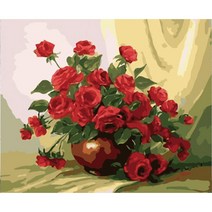 리빙듀오 DIY 쉬운 명화 유화그리기 세트 A-342 화병속의 장미 40 x 50cm