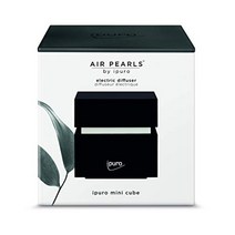 ipuro Air Pearls Mini Cube Black - 자신을 채우는 매우 조용한 아로마 디퓨저 - 넓은 방을 위한 전자 방 향