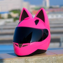 고양이 귀 헬멧 오토바이 패션 바이크 헬멧 9컬러 윈드실드 장갑 포함, Z