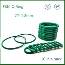 CS 불소 고무 씰링 O링 FKM 오일 씰 워터 개스킷 와셔 ID 1.6mm-40mm 팩 당 10 개 1.8mm, 10 Pieces, ID 38.5, 10개