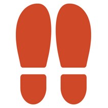 오피스왕국 발자국 스티커 발바닥 바닥 shoes7, 오렌지