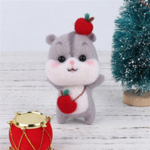 오꿈 양모펠트공예 DIY 울 니들 만들기세트 키트, 12 햄스터 (사과) F00152, 1개