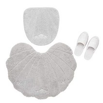 루손 드라 메일 화장실 매트 뚜껑 커버 슬리퍼 3 점 세트 그레이