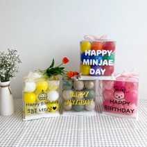 DIY 커스텀 벌룬 박스 레터링 풍선 상자 케이크 파티 용품 세트, 투명, 파스텔