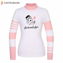 까스텔바작 까스텔바작 여성 스트레치 아트웍 배색 하이넥 티셔츠 BG0FTL501