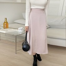 드레스날다 러블리최강 새틴 플레어 훌 밴딩 롱 스커트(sk311)
