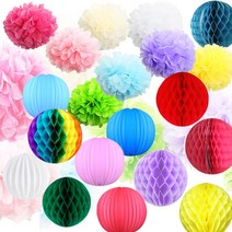 페이퍼 벌룬 파티 장식 용품 허니컴볼 꽃볼 스타 모빌, C, CA11-허니콤볼20cm(틸)2개★