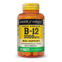 매이슨네츄럴스 B-12 3000mcg 글루텐 프리 타블렛, 100개입, 1개, 100정