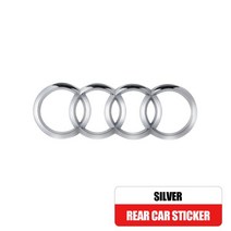 ABS 자동차 전면 후면 엠블럼 로고 스티커 아우디 A4L A6L 2019-2021 후드 보닛 그릴 트렁크 배지 장식 액, 05 Silver 202