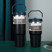 대용량 사무실 피크닉용 보온 보냉 텀블러, 블랙_600ML