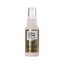 Plaid 갤러리 스테인 글라스 펜 2oz 색상선택 글라스 데코 스테인글라스 물감, 6 Metallic Rose Gold