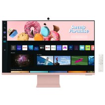 삼성전자 스마트 모니터 M8 선셋핑크 S32BM80P 32인치 UHD 4K 웹캠 마이크내장, 삼성전자 모니터 M8 선셋핑크 S3