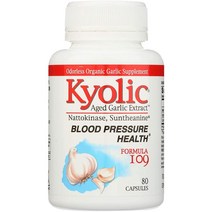 쿄릭 숙성마늘 추출물 혈관건강 109 유기농 마늘보충제 나토키나아제 L-테아닌 Kyolic 80 캡슐