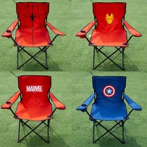 앉는순간 히어로 마블 접이식 휴대용 캠핑의자 일체용 체어 낚시 피크닉 전용 파우치, 캡틴아메리카