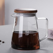 아스케이지 뜨거운 판매 아카시아 나무 커버 커피 공유 냄비 세척 세트 포트 방진, 04 500ML