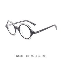 일본 아세테이트 판토 레드 빈티지 레트로 뿔테 안경 아넬형 클리어 코받침