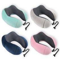 가엔가 소프트 메모리폼 여행용 목베개 기내용 목쿠션, 다크블루-MTBA05