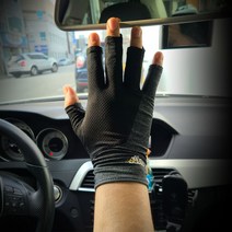 운전장갑 7부 오픈형 손가락 반장갑 손등 자외선차단 낚시 캠핑 골프 등산, L네이비