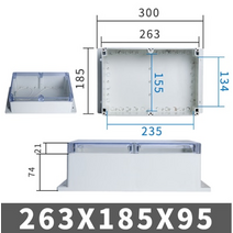 방수 전기 정션 박스 벽 마운트 야외 밀봉 투명 커버 플라스틱 인클로저 케이스 전기 분배 상자, 263x185x95mm