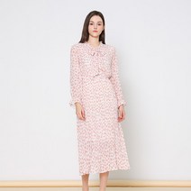 [5만원이상 마스크증정] 플로럴 플리티드 타이넥 원피스(VX3OPEH)