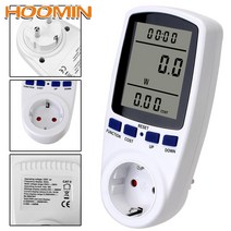 HOOMIN 측정 콘센트 전력 분석기 220V AC EU 전력계 전력계 소켓 디지털 LCD 와트 Kwh 에너지 미터, 한개옵션0