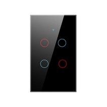 스마트스위치 스위치봇 스마트싱스 와이파이 스마트 라이트 스위치 미국 EU 유리 스크린 터치 패널 Tuya 라이프 App 제어 알렉사와 함께 작동 Google 홈 Yandex Al, [16] US 4 Gang
