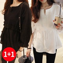 주디앤 여성 봄 여름 글로라 쉬폰 밴딩 7부 블라우스 2P 리빙공감