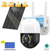 캠핑카용태양광패널 아파트태양광 태양광 패널 태양열판 태양 전지 ip 카메라 wifi 3mp 4g 비디오 감시 보안 보호 724 긴 대기 미니 hd 모니터 ai 감지 icsee, 와이파이 버전