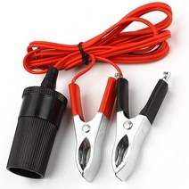 주행충전기 시거잭 충전기 car battery terminal clip-on cigaret 라이터 clamp 12v volt power socket adapter plug to, 없음