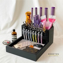 베베텐 멀티박스 가위정리대 가위거치대 가위정리함 원목 츄레이, 1Ea, 블랙
