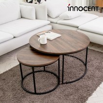 이노센트(innocent) 이노센트 콜리 우디 소파테이블 원형 2종세트, 월넛