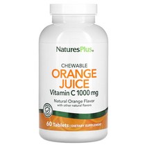 NaturesPlus 네이처스플러스 오렌지 주스 비타민 C 보충 1000 mg 60정