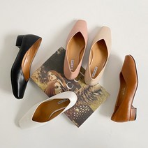 스퀘어 앞코짧은 알바구두 플랫