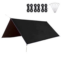 TRIWONDER 터프 그랜드 시트 방수 경량 멀티 시트 탑 텐트 천막 텐트 시트 캠프 아웃 도어 블루 시트 풋 프린트 플라이 시트 수납 봉투 포함 (블랙 + 액세서리 - 300x300cm)