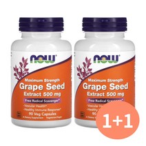 나우 푸드 포도씨 추출물 그레이프 시드 폴리페놀 500mg 90베지캡슐 2개 세트, 90정
