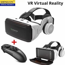 VR AR 오리지널 가상 현실 3D 안경 박스 스테레오 구글 카드보드 헤드셋 헬멧 안드로이드 스마트폰 무선 로커, 02=G06Eaddgamepad, 1개