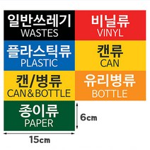 온더바이 종량제 100리터 쓰레기통 업소용 카페 대용량 대형 휴지통, [스티커]플라스틱류, 1개