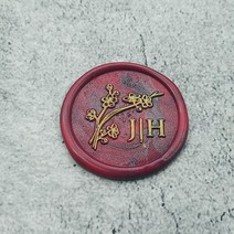 저스트앳 더블 이름 맞춤 이니셜 편지 스탬프/씰링 왁스/웨딩 왁스 인감 스탬프 초대장 봉투 1 DIY, [02] Style 2 with handle