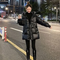 중학생패딩 여학생 겨울 교복 패딩 프리 코튼 애나멜 후드 A12