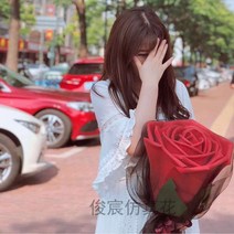 자이언트 장미꽃선물 빅사이즈 특이한꽃한송이다발 생일 기념일 입학식 졸업식 부케, ONE SIZE, 유백색