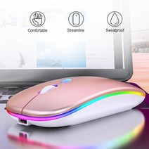 가성비갑 저소음 슬림 무선마우스 2.4GHz 무선 마우스 10m 수신 가능, 로즈 골드, 모델명4