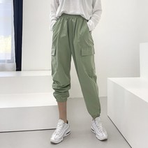 쏘옷 여성용 아노락 카고 밴딩 조거 팬츠