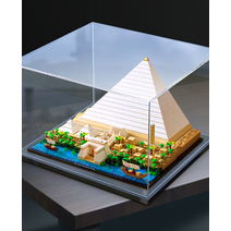 호환 쇼케이스 레고 21058 아크릴 케이스 피라미드 기자 방진 수납 수납함 진열장 장식장, 블랙 베이스, 40x40x25cm