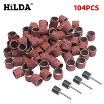 드레멜 다용도 조각기 악세사리 Hilda dremel 100pcs 드럼 샌딩 키트 4, 104pc 12.7mm