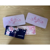 태국 스타벅스 벚꽃MD 롤/스틸 파우치 세트 (핑크 네이비 중 택 일), 핑크
