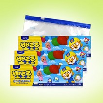 크린랩 뽀로로 슬라이딩 지퍼백(대) 12매 x3개/스탠딩, 단품