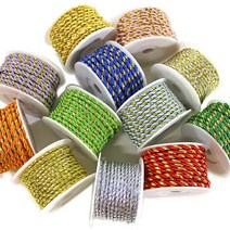 꽈배기 끈 만들기 재료 금사+노랑, 50개