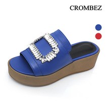 크롬베즈 크롬베즈 사각모양 큐빅 통굽슬리퍼 KD37006KA