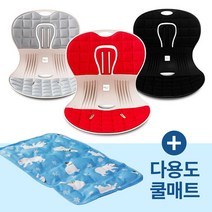 트러블체어 + 냉온찜질팩 자세교정 좌식의자 허리건강 등받이 의자 행사, 그레이2개+레드